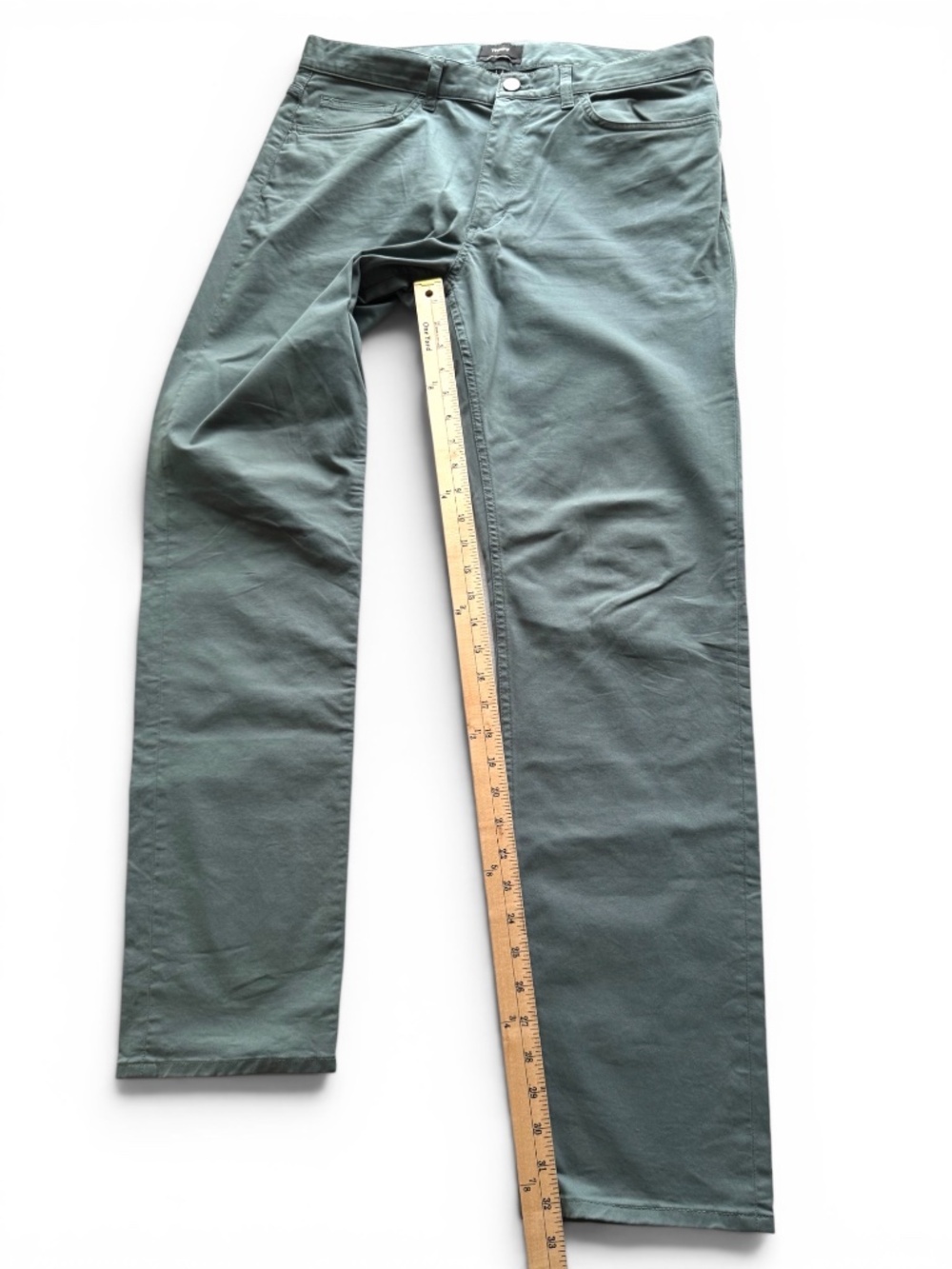 THEORY Haydin Straight Slim Fit Green Jeans Pants Men’s 34 Stretch - Picture 8 of 10